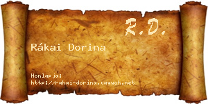Rákai Dorina névjegykártya